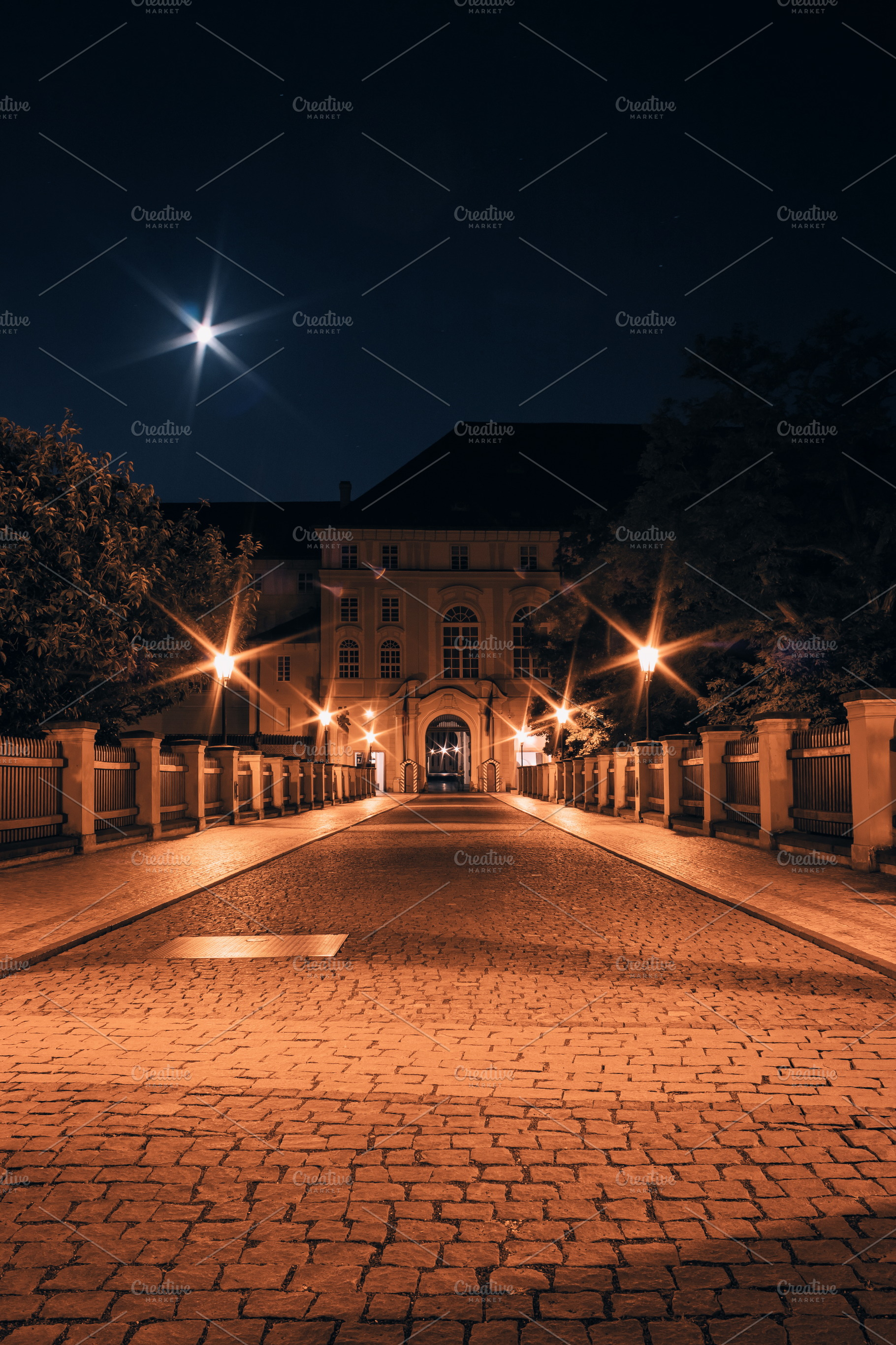Golden Lights in the Night Alley, an Architecture Photo by jakub_kopecky