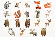 Watercolor Woodland Animals Clipart, an Animal Illustration by SugarCloudStudioArt (Thumbnail 5 of 9)