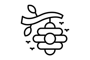 Beehive Line Icon, an Icon by Pexelpy