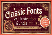 Classic Fonts & Illustration Bundle