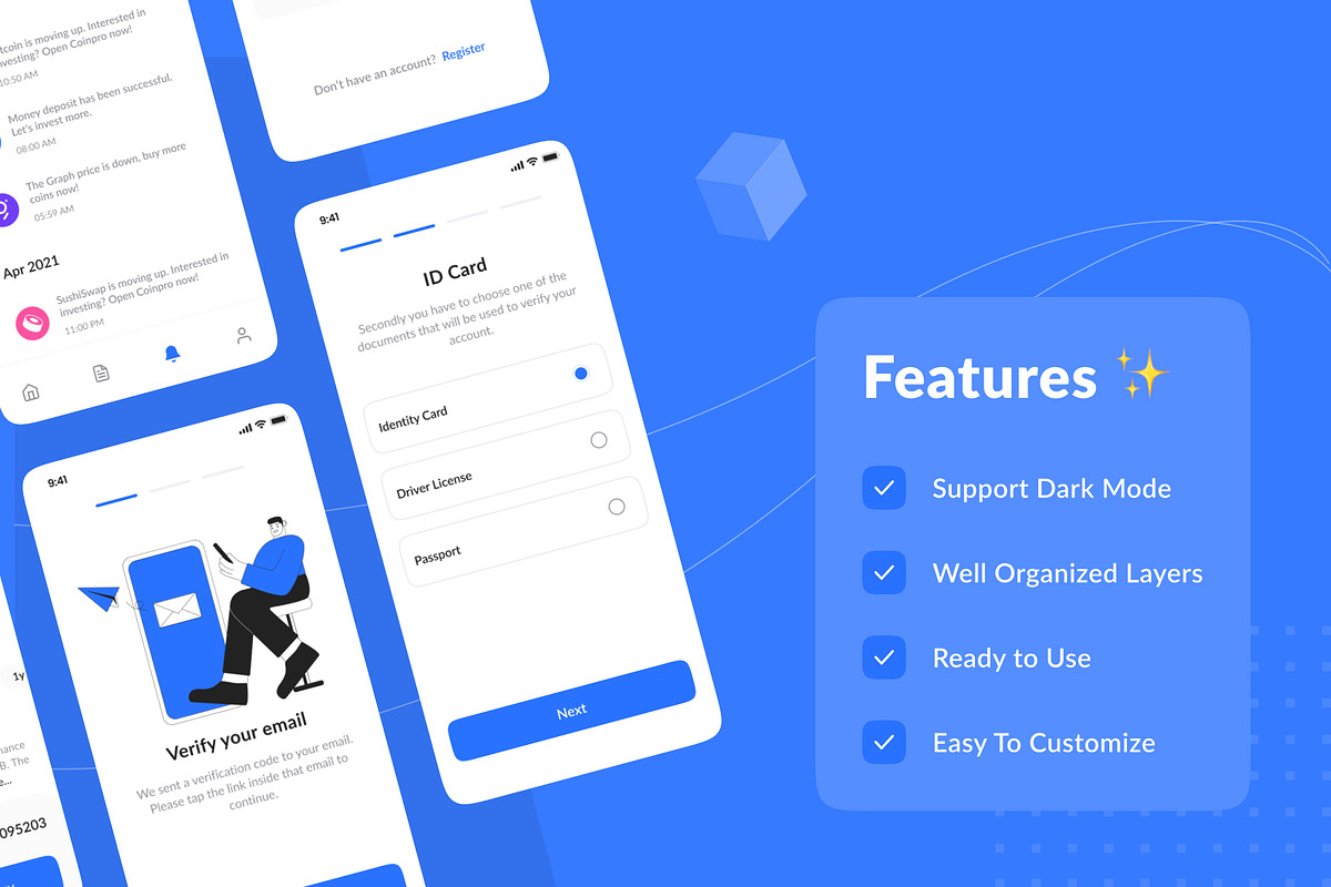 Coinpro App UI KIT, an UI Kit Template by Product Experience (Photo 2 of 6)