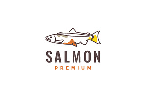 fish food salmon fresh logo, a Branding & Logo Template by devastd