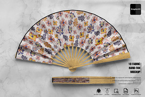 Fabric Hand Fan Mockup