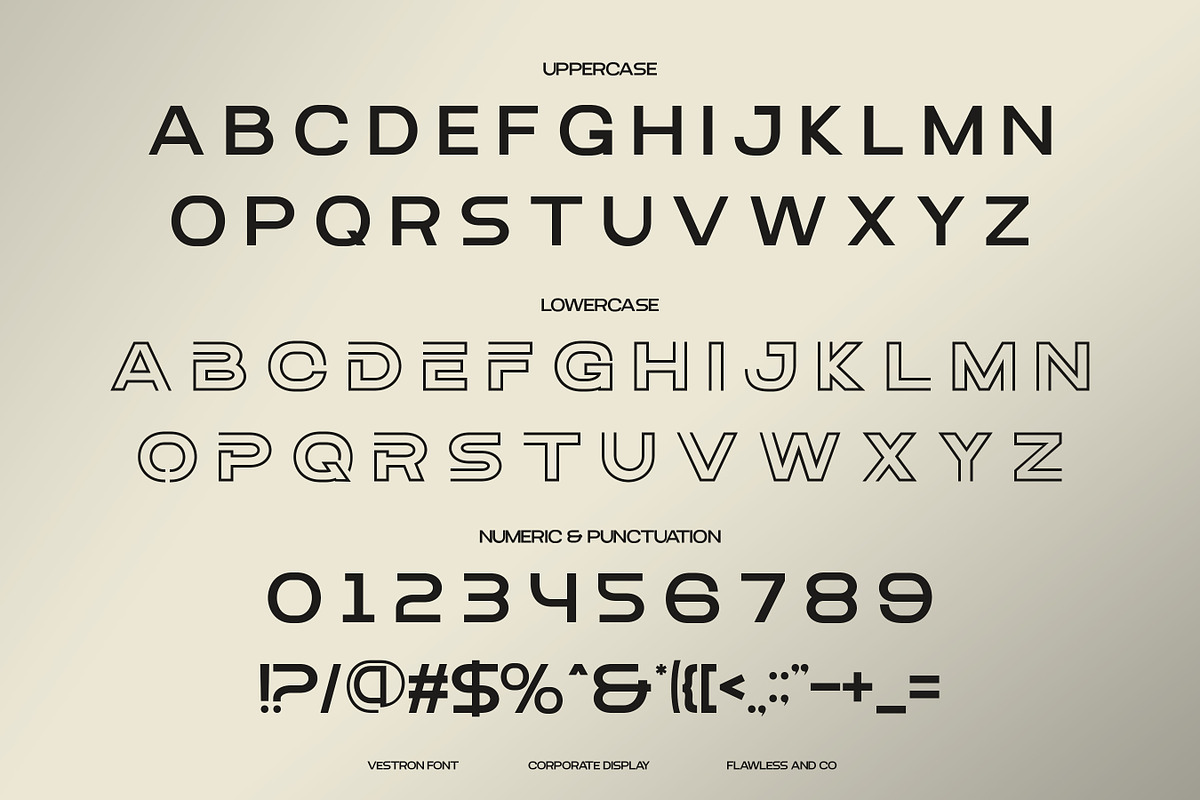 Vestron - Corporate Display Font, a Font by Flawless And Co (Photo 10 of 10)