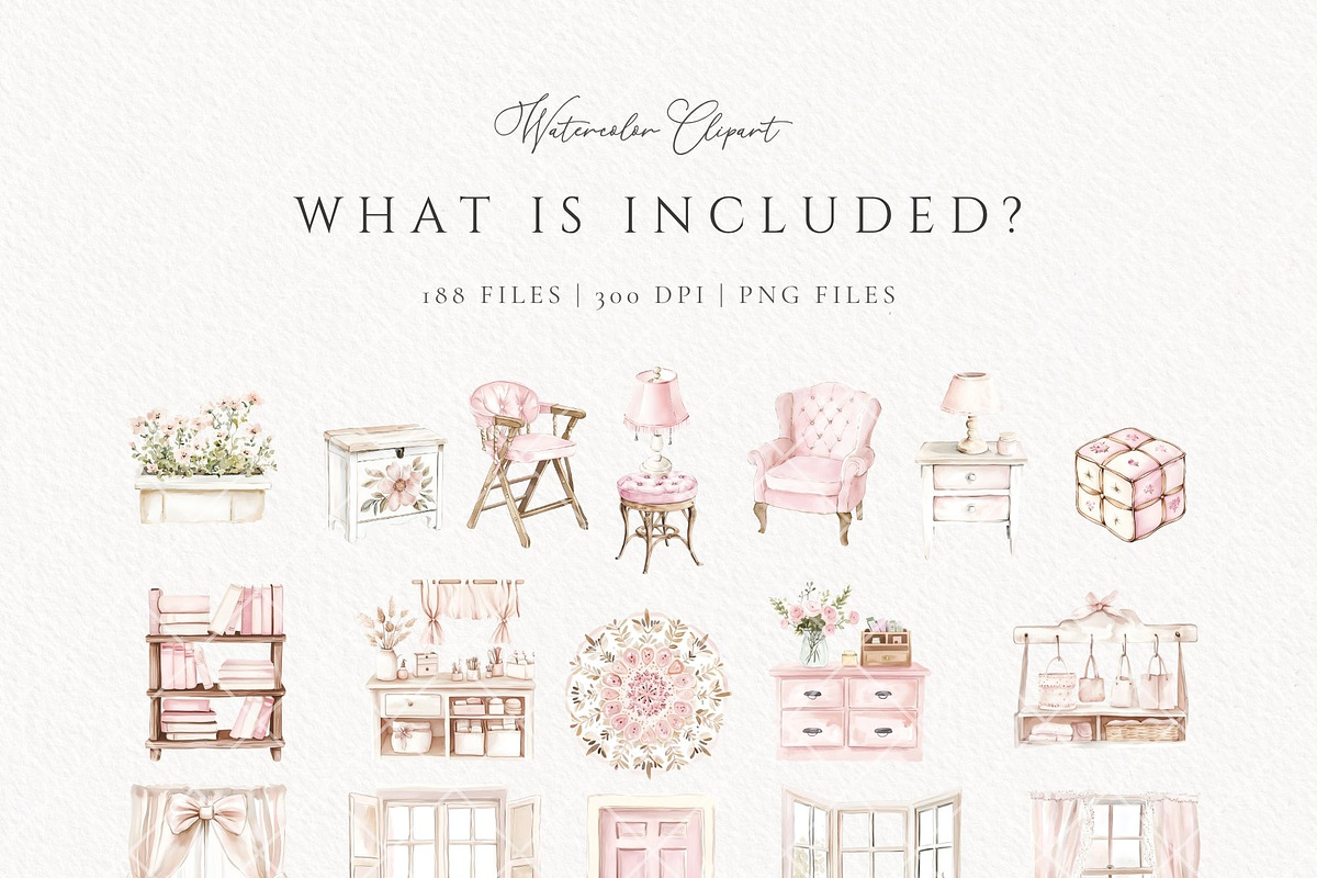 Coquette Atelier nursery boutique, a Decorative Illustration by Invite to Clipart (Photo 9 of 13)