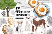 TEXTURED BRUSHES FOR PROCREATE, a Brushes & More by ARTMIRU (Thumbnail 1 of 8)