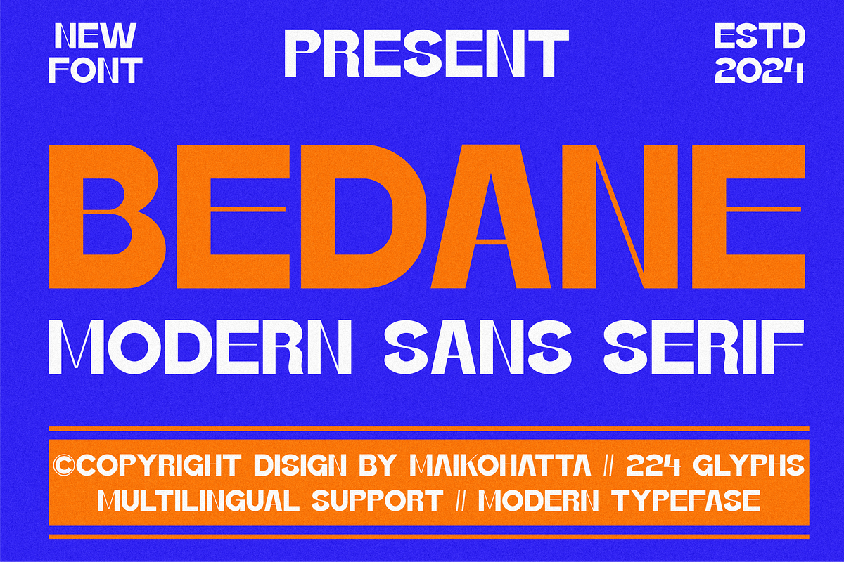 Bedane - Modern Sans Serif, a Sans Serif Font by MaikoHatta (Photo 1 of 9)