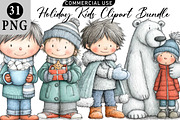 Holiday Kids Clipart Bundle, an Illustration by Daily.Designs (Thumbnail 1 of 5)