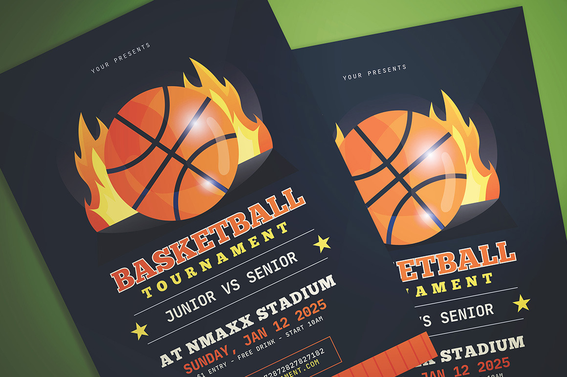 Basketball Tournament Flyer by Gumico Studio  Creative Market