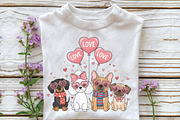 Valentine Dachshund Dogs Sublimation, an Illustration by CraftArtStudio (Thumbnail 3 of 4)