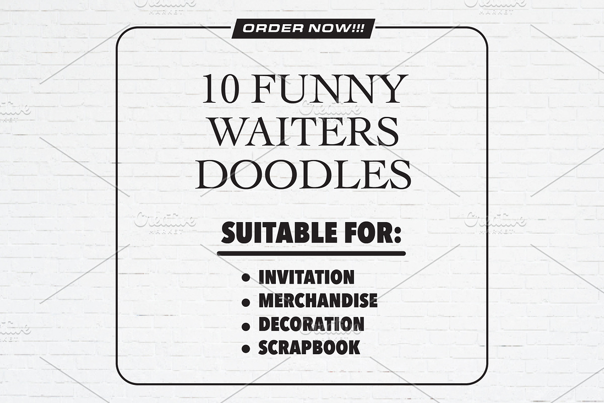 Funny Waiters Doodles Bundle, a Person Illustration by Guavanaboy (Photo 3 of 3)