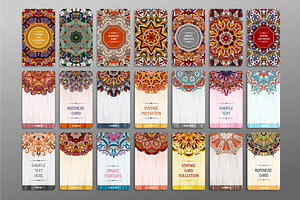 Vector vintage card set.
