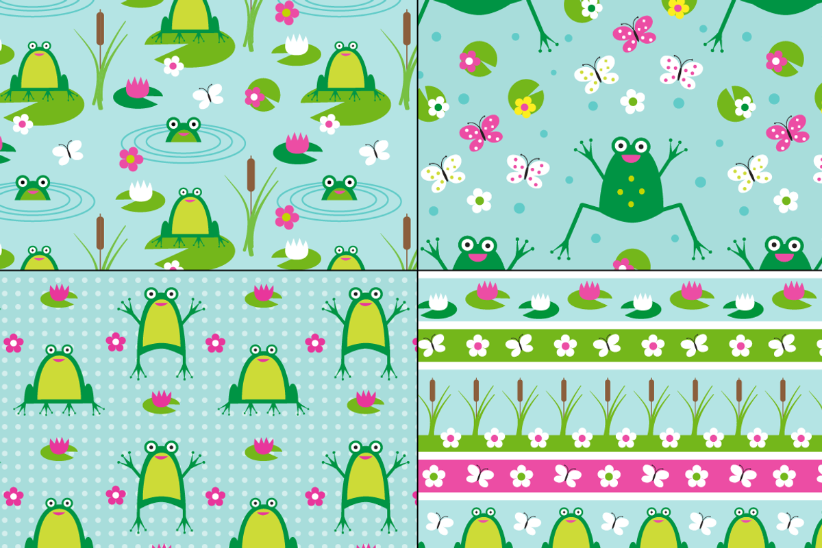Seamless Frog Patterns preview 4