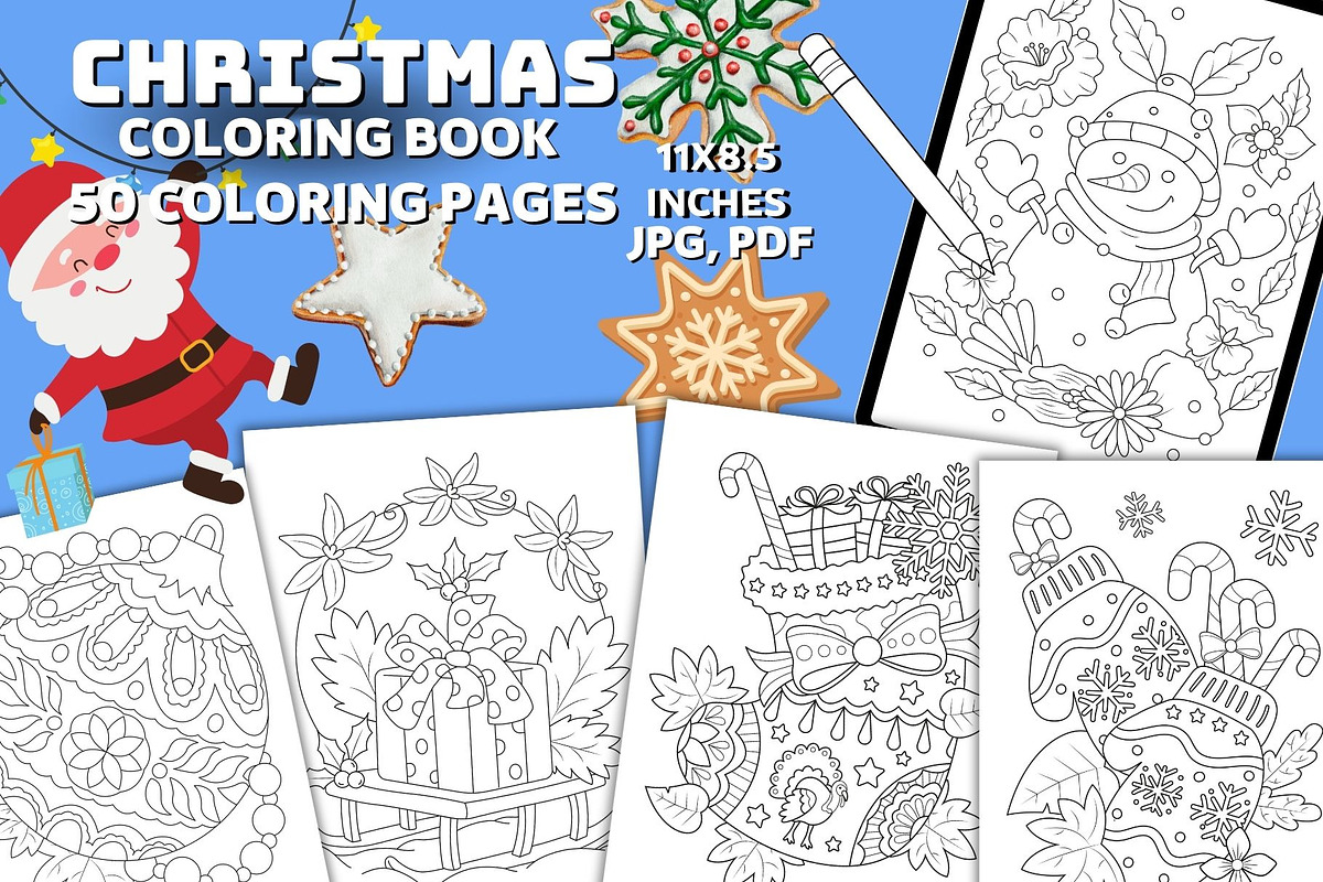 Christmas Coloring Book, a Seasonal Illustration by Line Store (Photo 1 of 4)