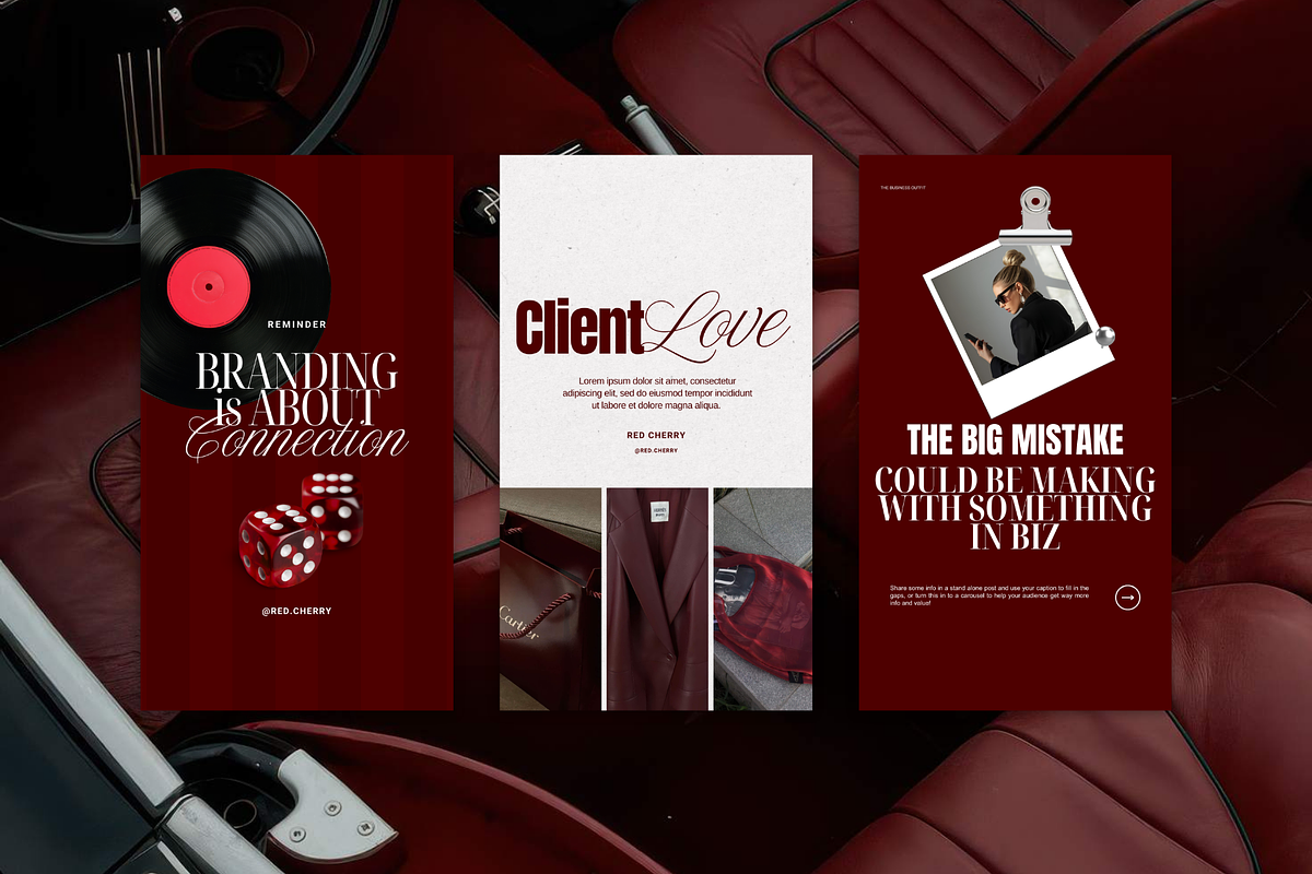 CHERRY Canva Social Media Templates, a Social Media Template by thebusinessoutfit (Photo 9 of 20)