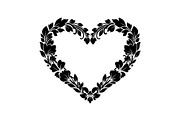 Floral Heart Frame Silhouette Pack, an Illustration by Artivon (Thumbnail 28 of 49)