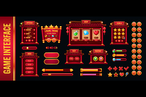 Chinese game ui interface buttons