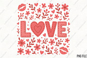 Valentines Love Floral PNG, an Illustration by CraftArtStudio (Thumbnail 1 of 4)
