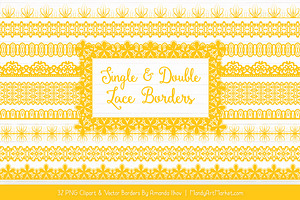 Yellow Lace Clipart Borders, an Illustration by Amanda Ilkov