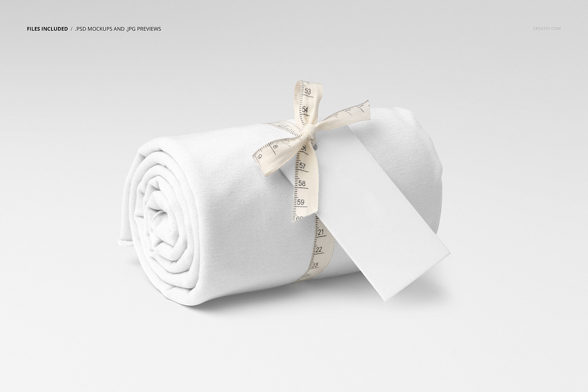 Jersey Fabric Roll Mockup & Ribbon, a Merchandise Mockup by creatsy5 (Photo 2 of 6)