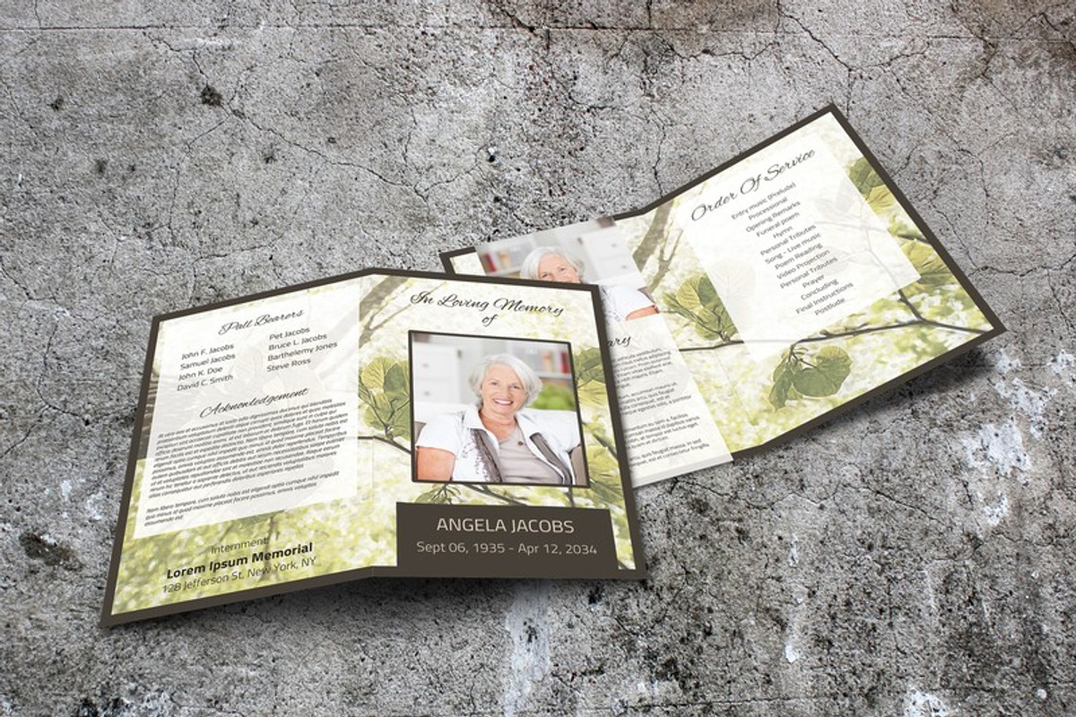 Green Leaves Funeral Program, a Brochure Template by Final Tribute (Photo 3 of 5)