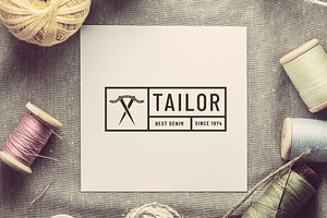 Retro tailor seal logotype