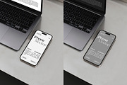 iPhone 16 Pro & MacBook Mockup PSD, an iPhone Mockup by Feel This (Thumbnail 3 of 3)