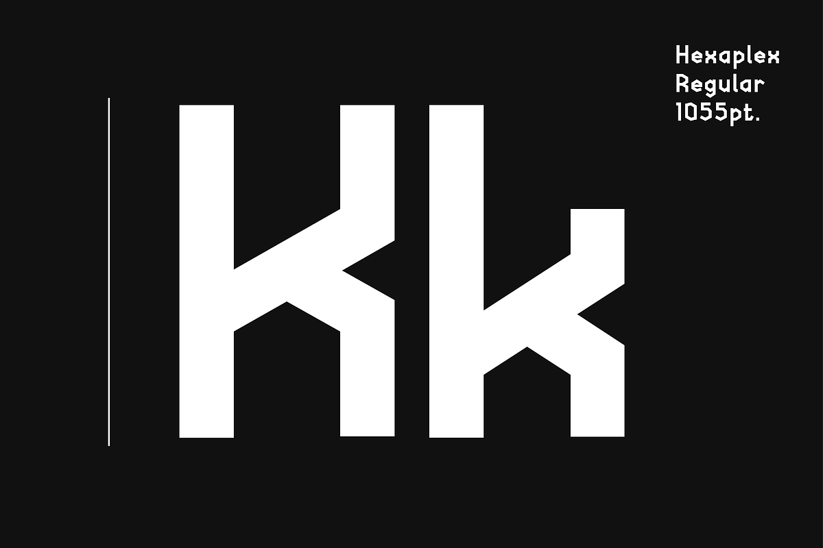 Hexaplex - Geometric Typeface, a Sans Serif Font by HipFonts (Photo 2 of 8)