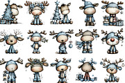 Cute Christmas Reindeer Clipart, an Illustration by Designking (Thumbnail 3 of 5)