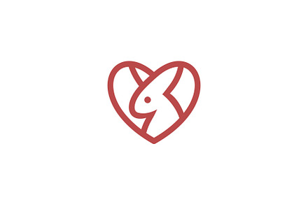 Rabbit Love Logo, a Branding & Logo Template by ZHR Creative