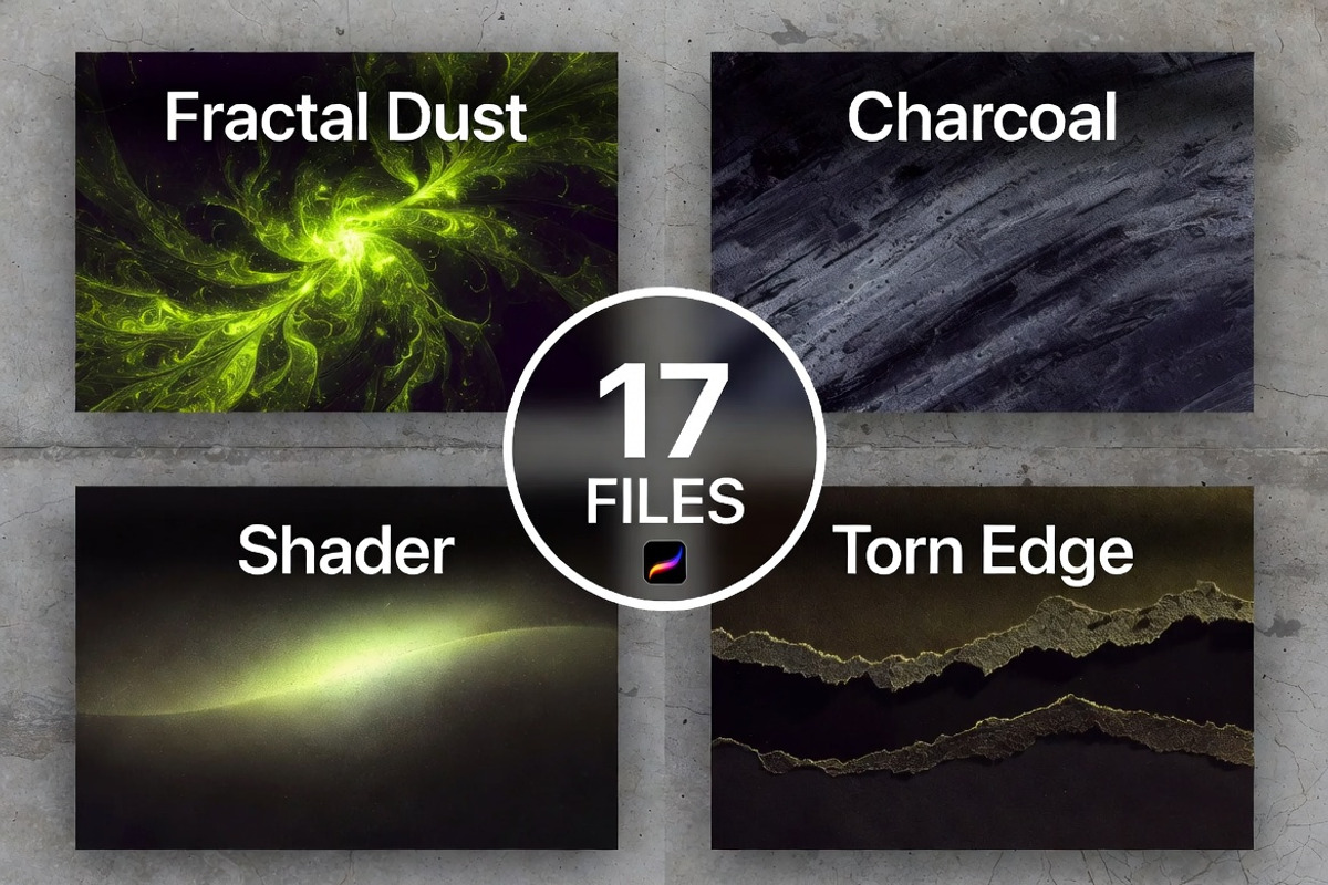 Procreate Grunge Texture Brushes Kit, a Brush Add-On by Dreamanart (Photo 2 of 3)