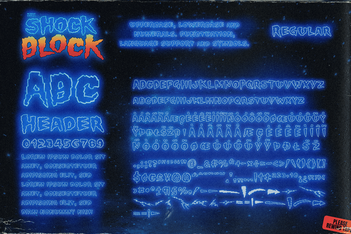 Shock Block: An Electrifying Font, a Handwritten Font by Wingsart Studio (Photo 3 of 16)