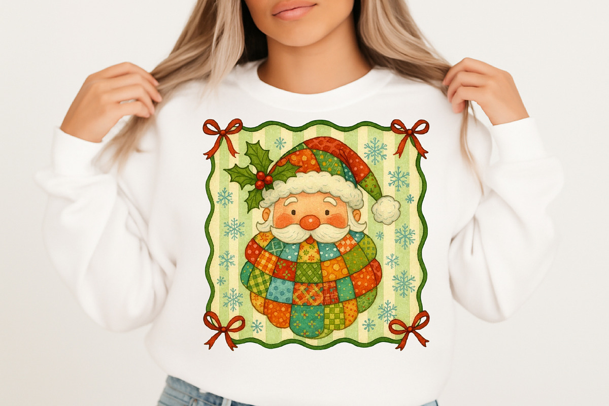 Vintage Santa Claus Face Patchwork P, an Illustration by Libby Wishes (Photo 6 of 8)