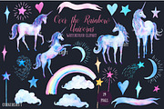 Watercolor Clipart Unicorns, an Illustration by Corner Croft (Thumbnail 5 of 6)