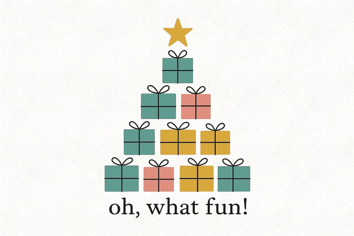 Christmas Gift Tree Oh What Fun PNG, an Illustration by CraftArtStudio (Photo 1 of 4)
