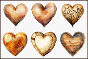 Watercolor Brown Hearts PNG Clipart, an Illustration by Sublimation Artist (Thumbnail 3 of 6)