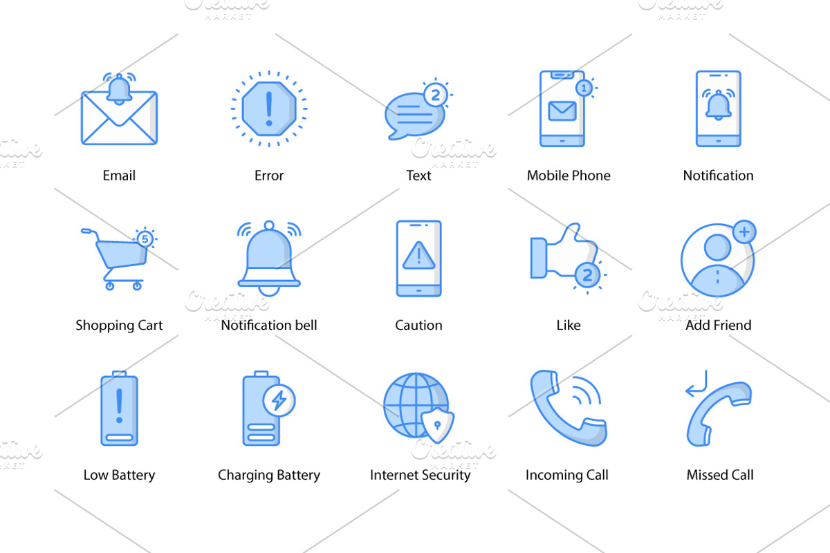 Notifications icons, an Icon by Vector Squad (Photo 2 of 5)