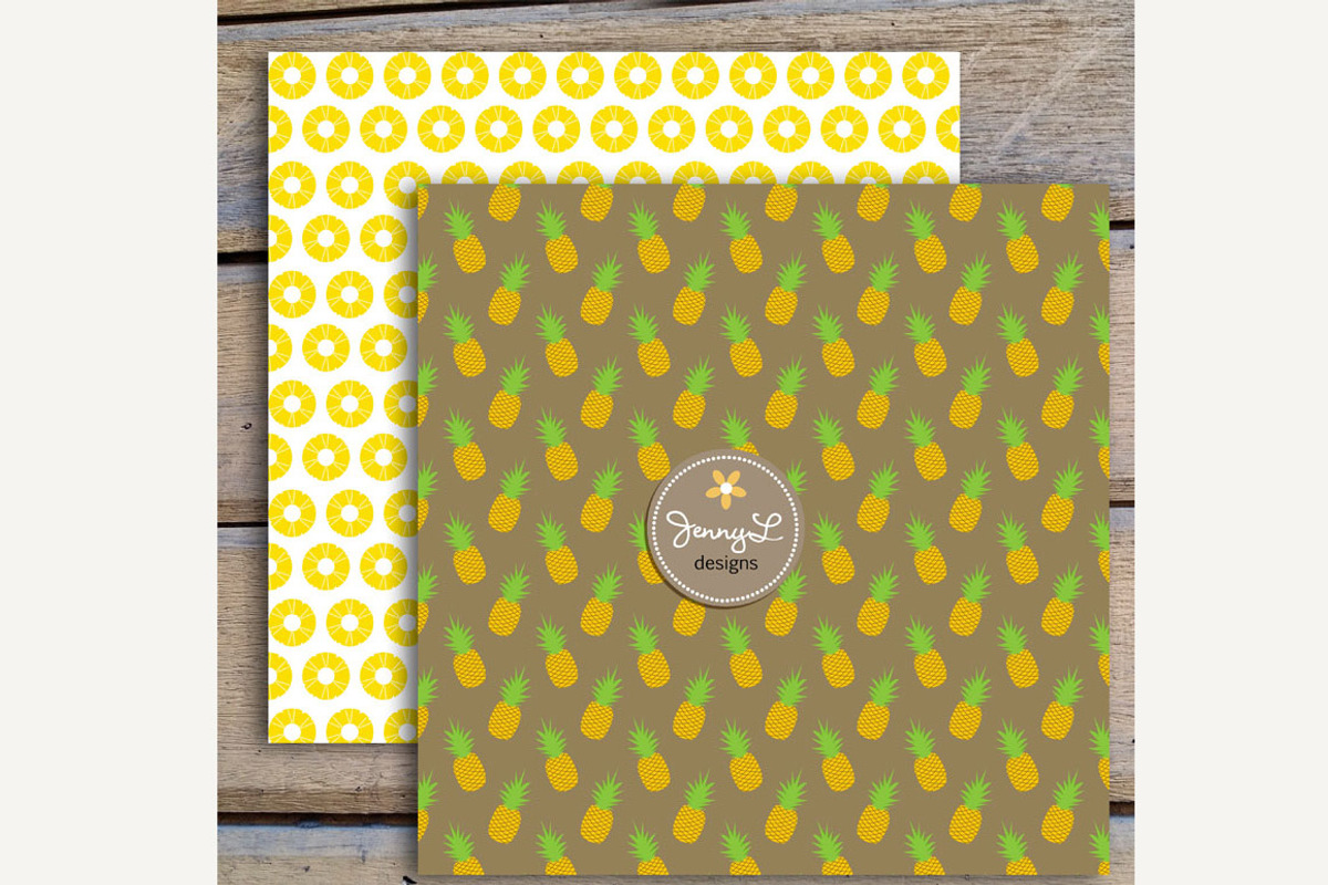 Juicy Pineapples Digital Papers, a Pattern Graphic by JennyL Designs (Photo 2 of 4)