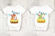 Happy Birthday Dinosaur party cake, an Animal Illustration by Noey smiley (Thumbnail 8 of 9)