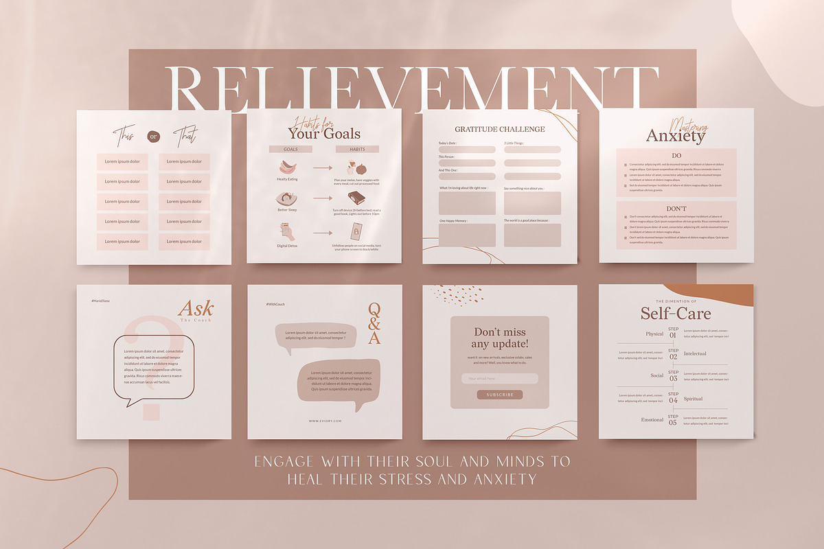 Wellness Instagram Creator CANVA PS, a Social Media Template by Eviory (Photo 9 of 48)