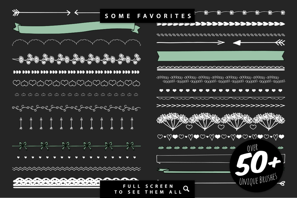 Hot Love Illustrator Brushes preview 3