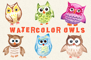 Watercolor Owls