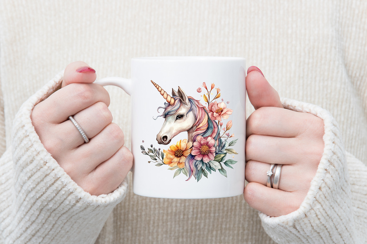 Cute Unicorn Sublimation Clipart, an Illustration by designcity5 (Photo 5 of 5)