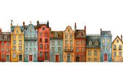 Watercolor European facades, a Decorative Illustration by happy brush (Thumbnail 3 of 3)