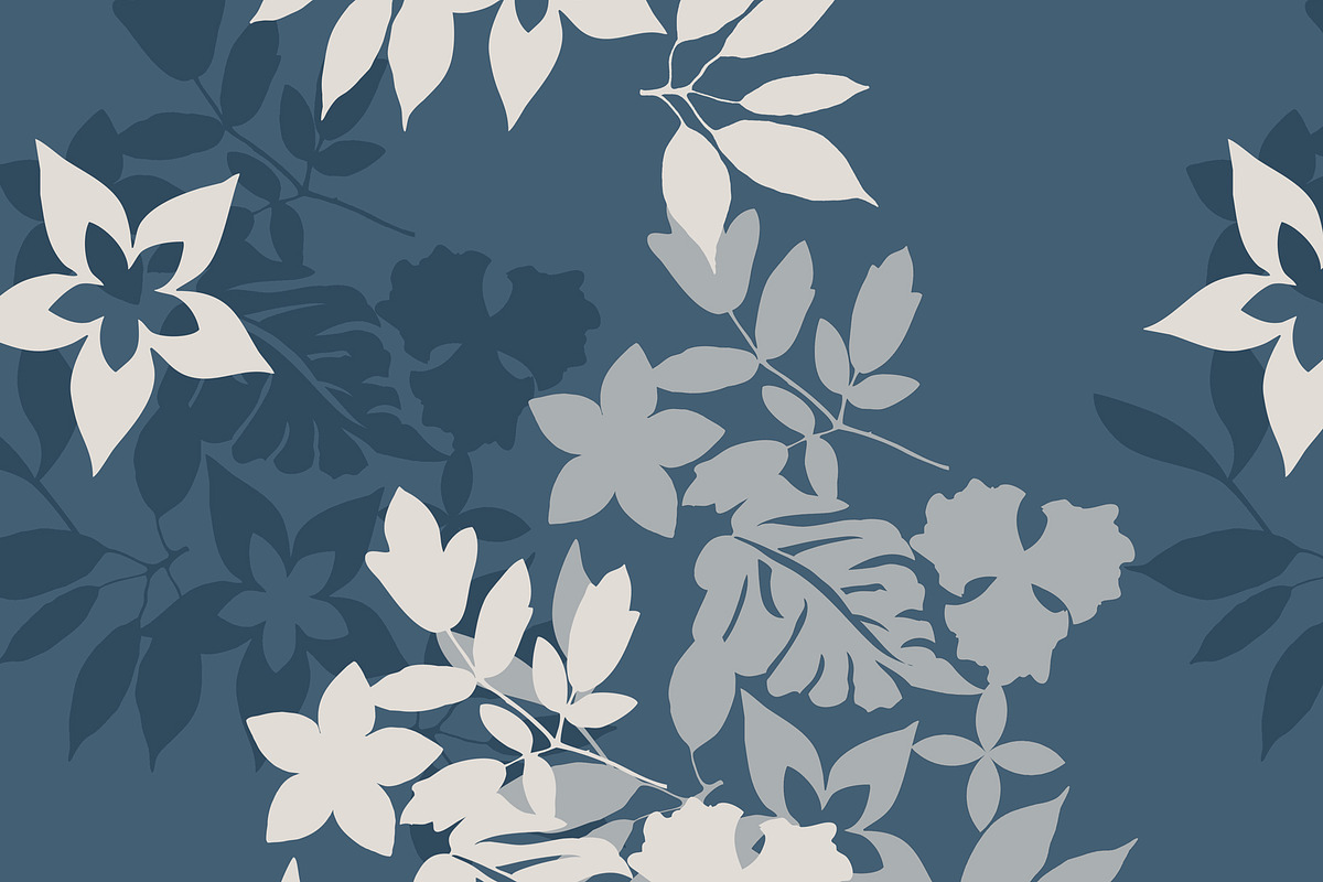 Blue Floral Seamless Repeat, a Pattern Graphic by Sharon Schwalbe (Photo 3 of 4)