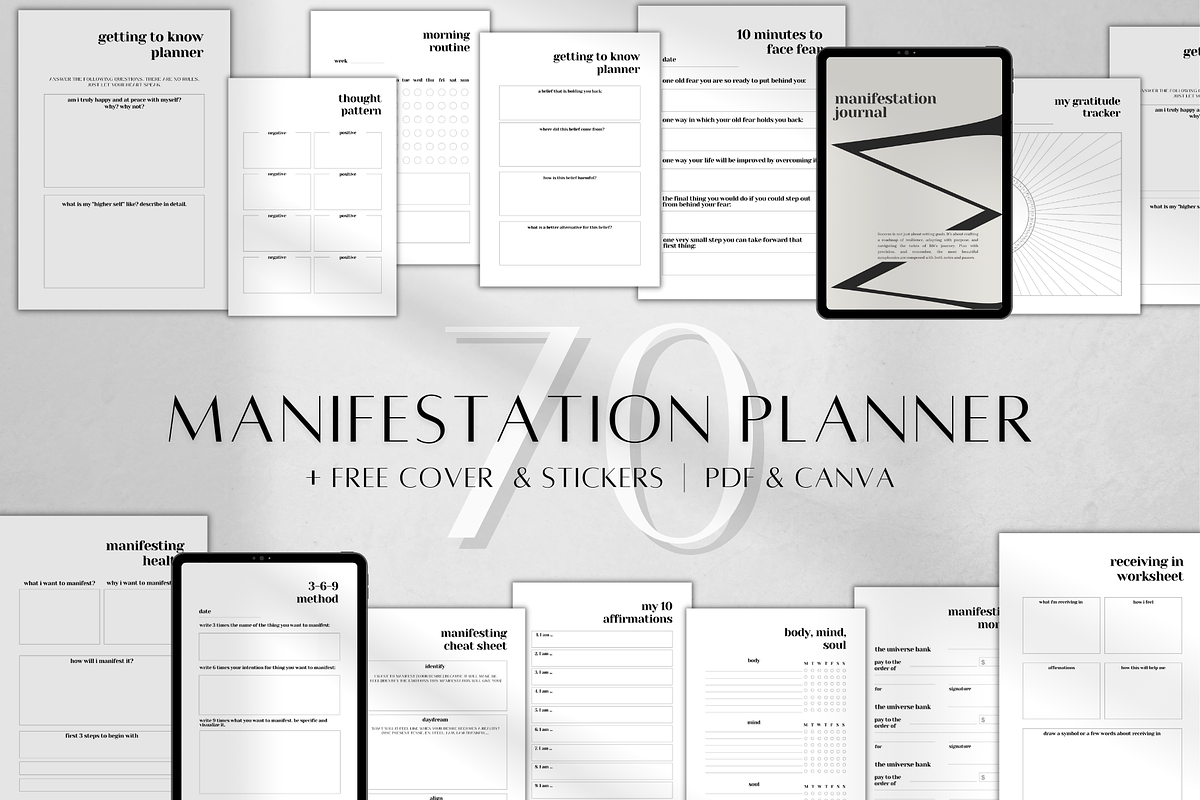 Manifestation Planner Printable, a Stationery Template by BRANDcontent (Photo 1 of 6)