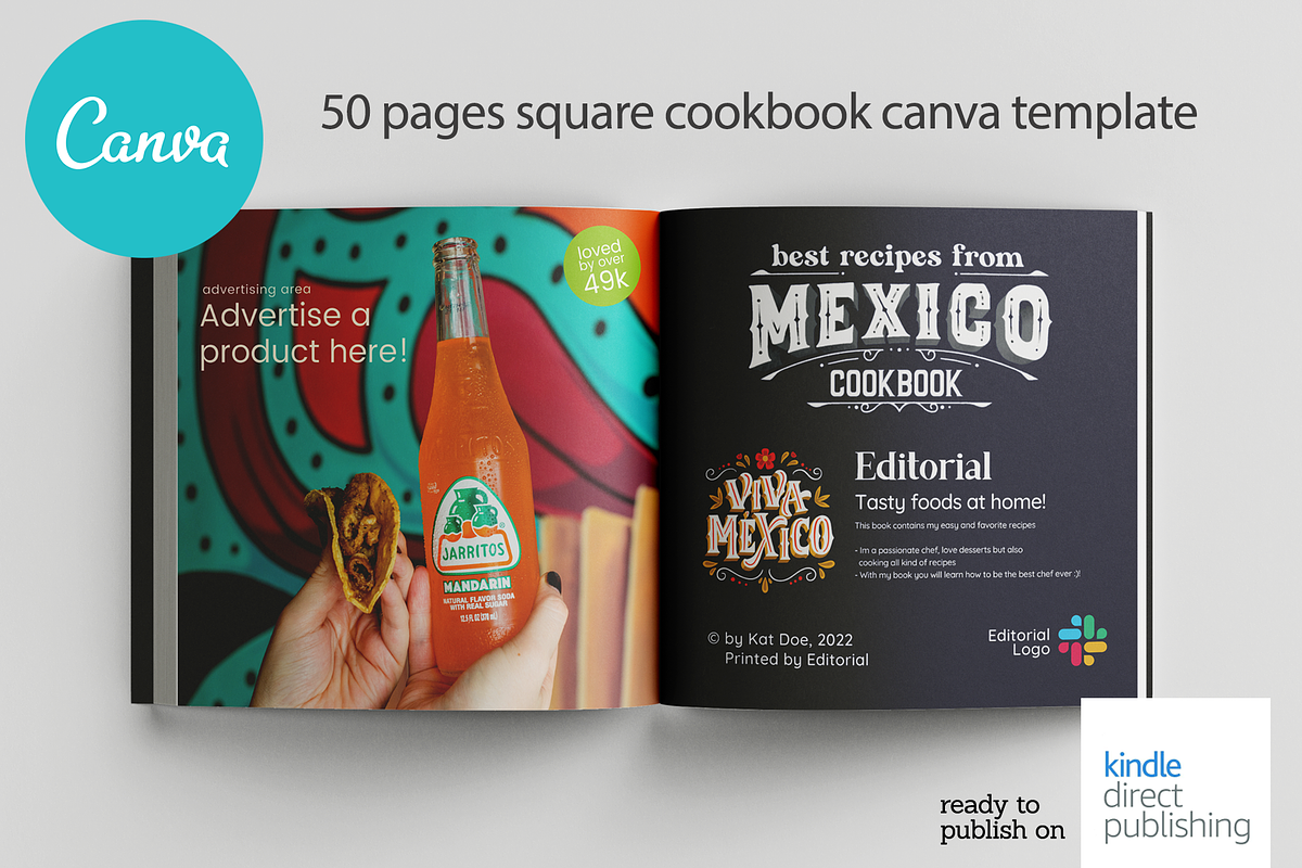 Square Mexican Recipes Canva Templat, a Magazine Template by DeLaGranSiete (Photo 3 of 14)