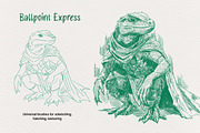 Ballpoint Pen Illustrator Brushes, a Brush Add-On by brushapes.com (Thumbnail 5 of 10)