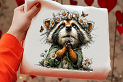Whimsical Spring Raccoon Clipart, an Illustration by OK Design (Thumbnail 5 of 6)