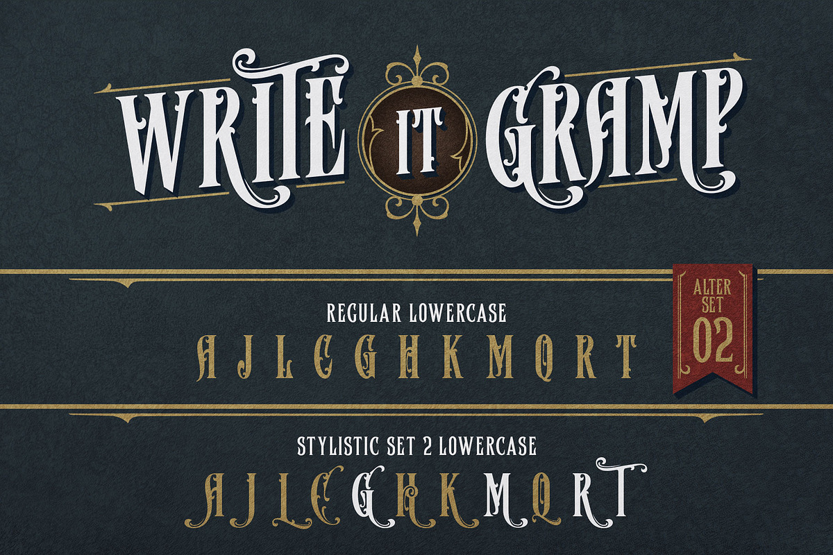 Master Rumble Victorian Typeface, a Blackletter Font by alit design (Photo 7 of 25)